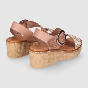 Sandalias de Piel - Beig - Tacón: 5 cm