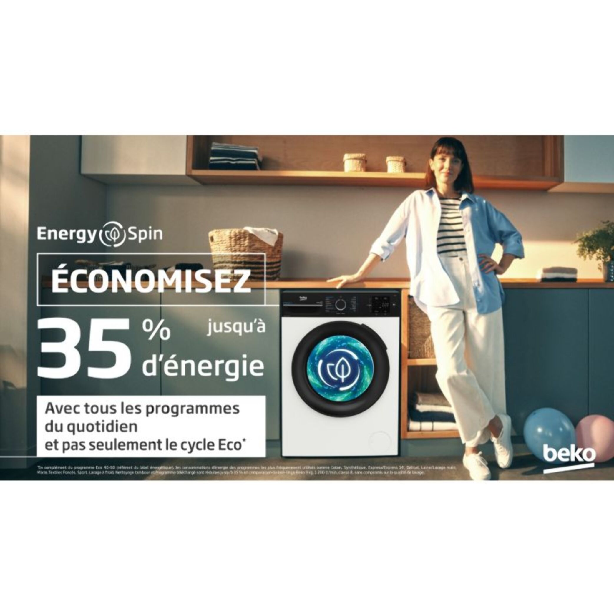 Lave linge hublot BEKO BM3WFU390411 Energy Spin