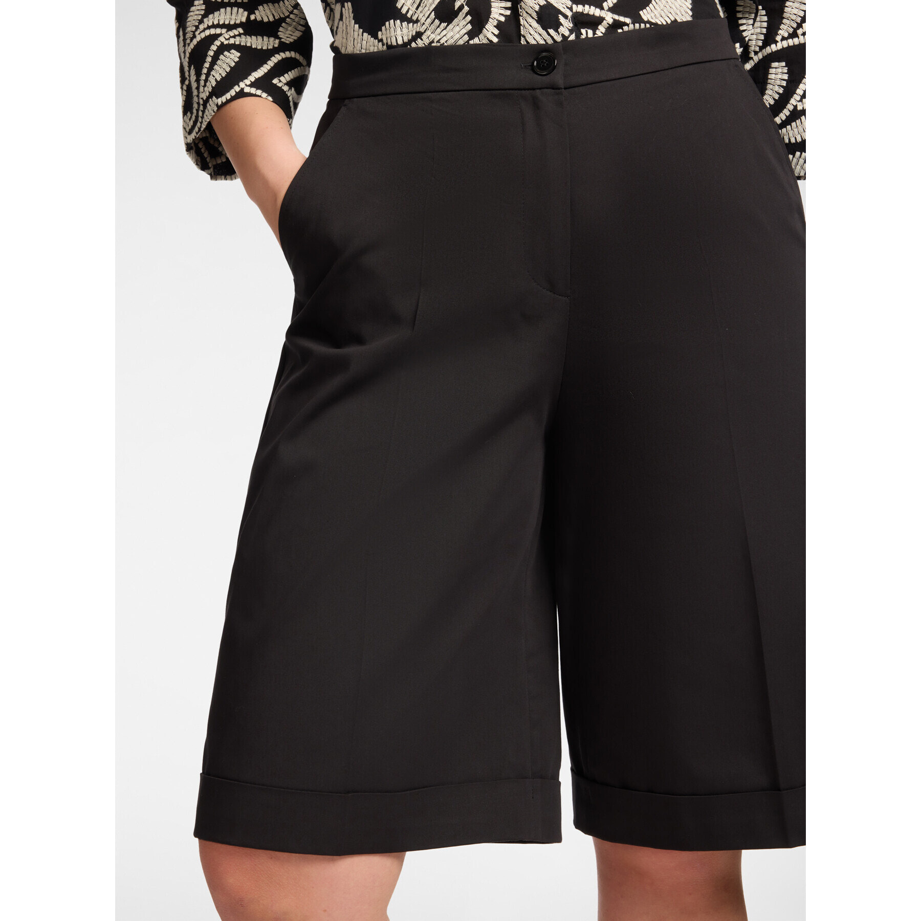 Elena Mirò - Pantalones cortos de mezcla de algodón - Negro