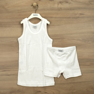 Conj. Comunion Niño Tirante Sport/Boxer Desagujado Beige Talla 16