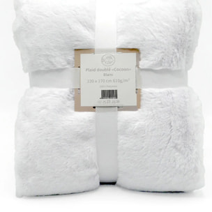 Plaid imitation "Lapin" - Cocoon Blanc - 610g/m²
