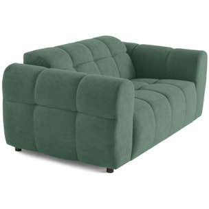 Ray - canapé droit 2 places en tissu texturé - Vert sauge