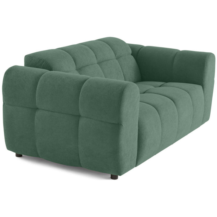 Ray - canapé droit 2 places en tissu texturé - Vert sauge
