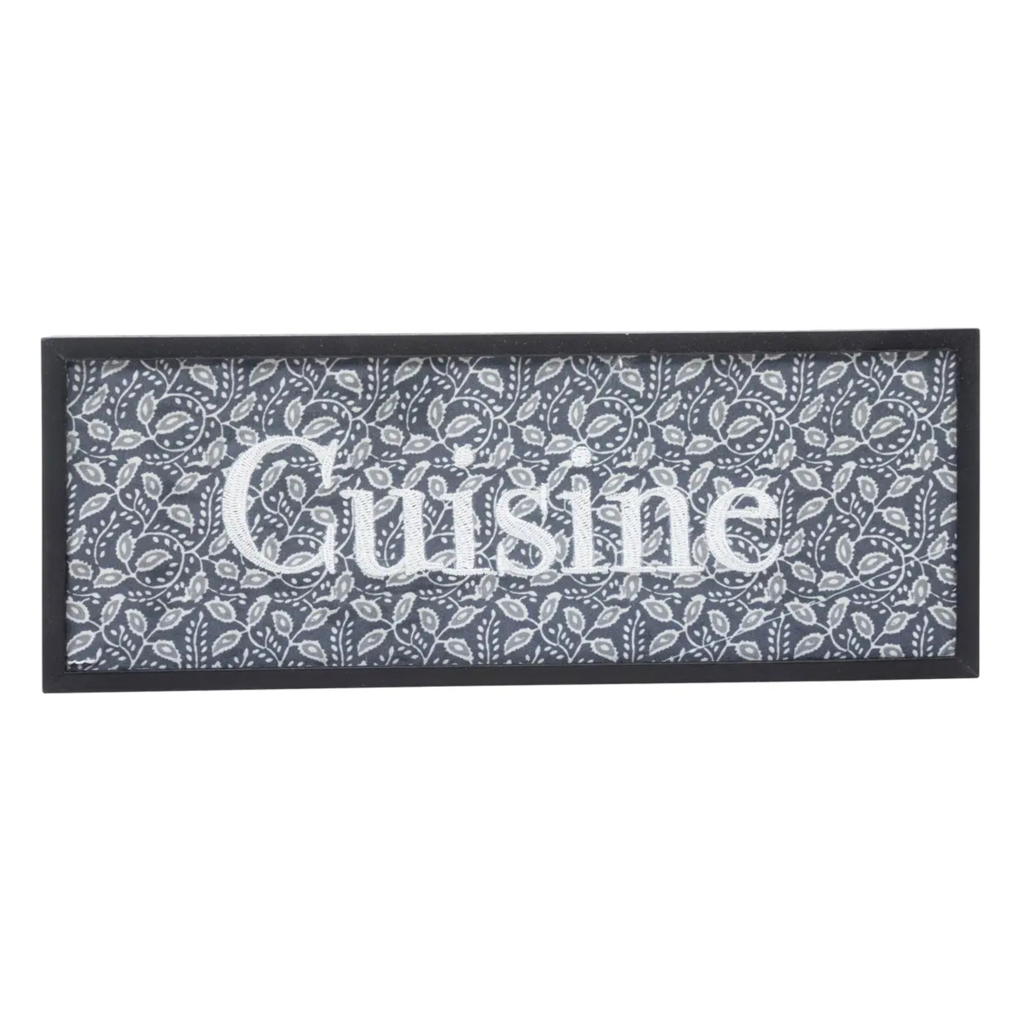Plaque de porte en bois & métal 25x10cm