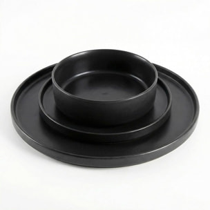 Set 18 Piatti in Ceramica, lavabile in lavastoviglie e adatto a microonde, Intrecci