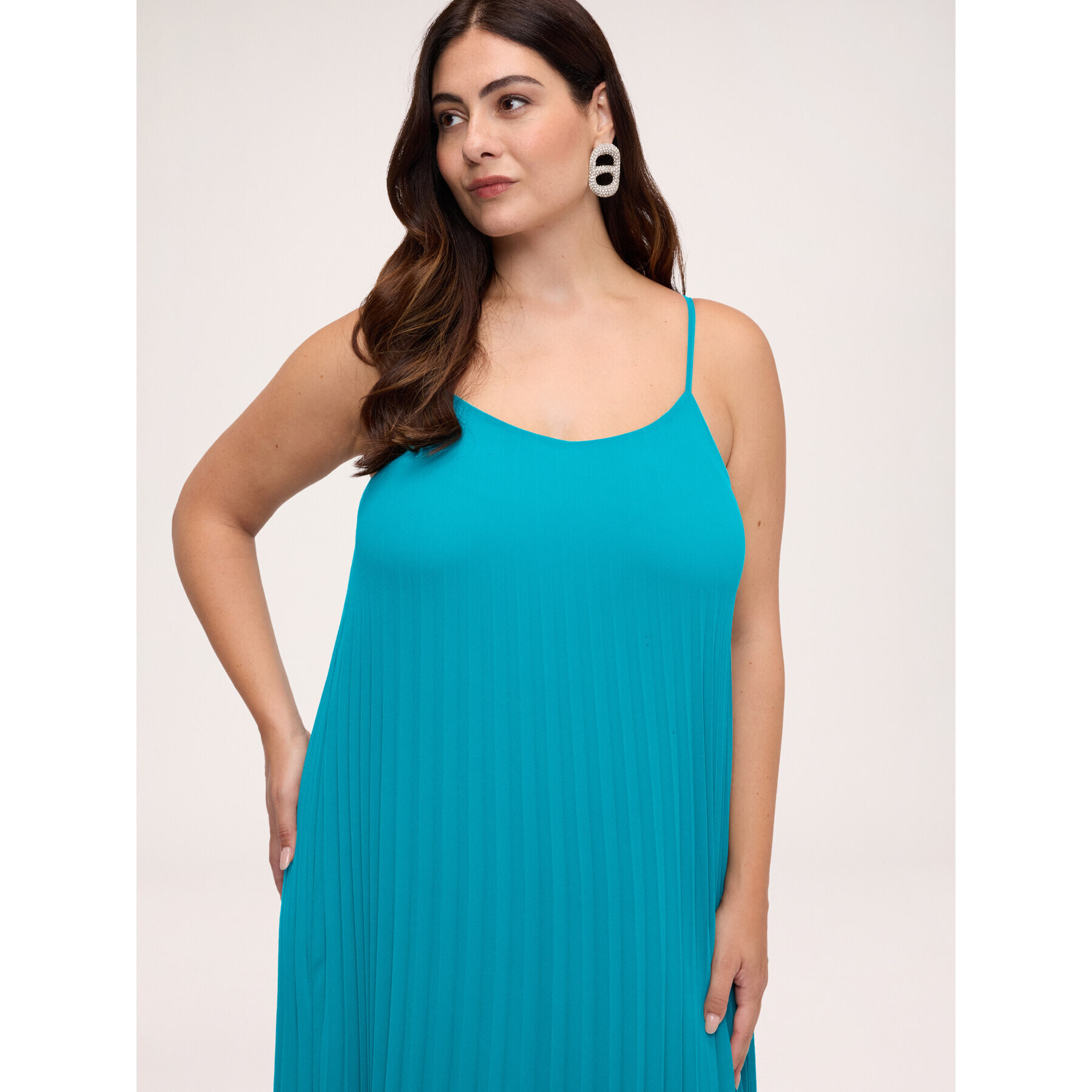 Fiorella Rubino - Vestito lungo in georgette plissé - Azzurro