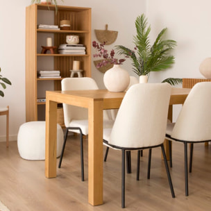 Table à manger extensible Gael -tableau en tôle naturelle de chêne-couleur chêne naturel 140 x 78 x 90 cm