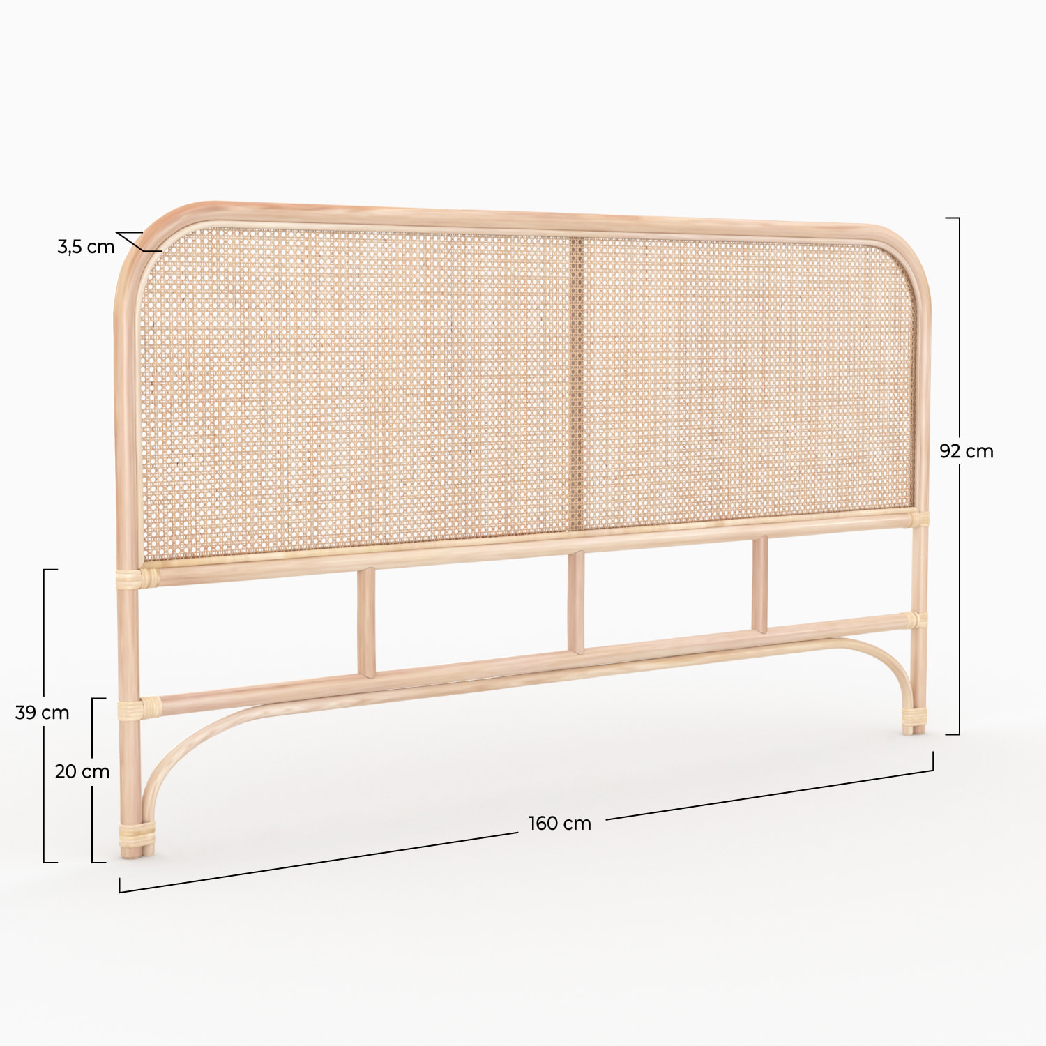 Tête de lit en rotin et cannage 160 cm - Grace