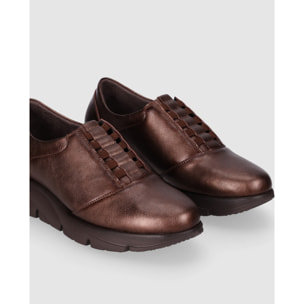 Zapatos de Piel - Bronce - Tacón: 3 cm