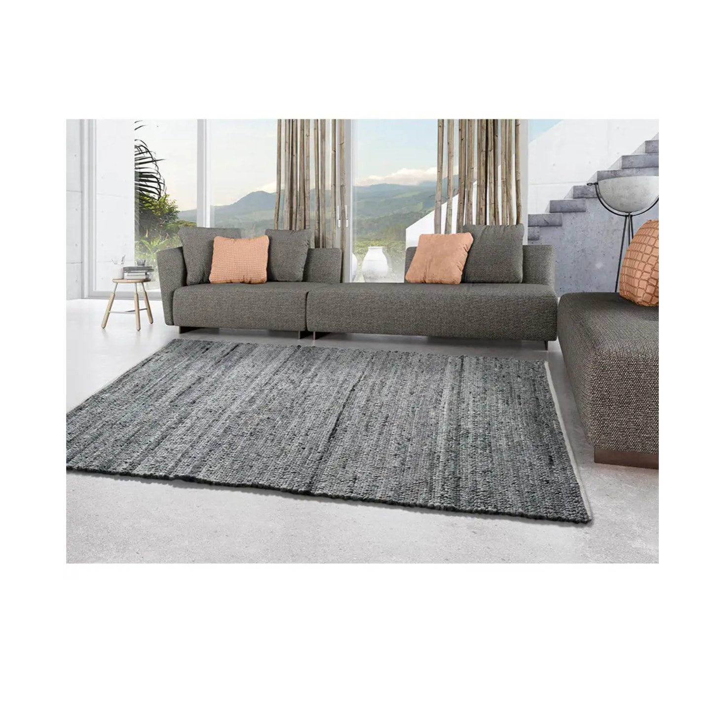 CINDER Alfombra lisa gris, varias medidas disponibles.