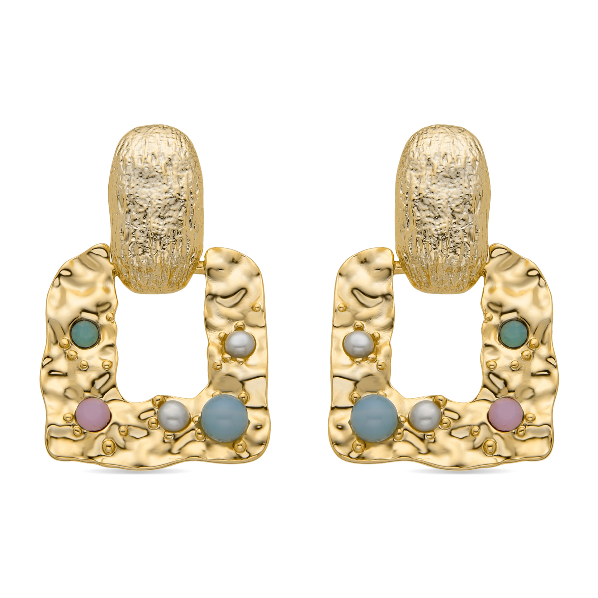 Pendientes Lux by Lux acabadoss en oro amarillo 18k