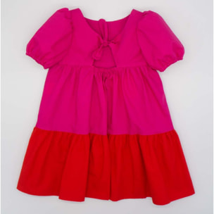 VESTIDO FUCSIA Y ROJO
