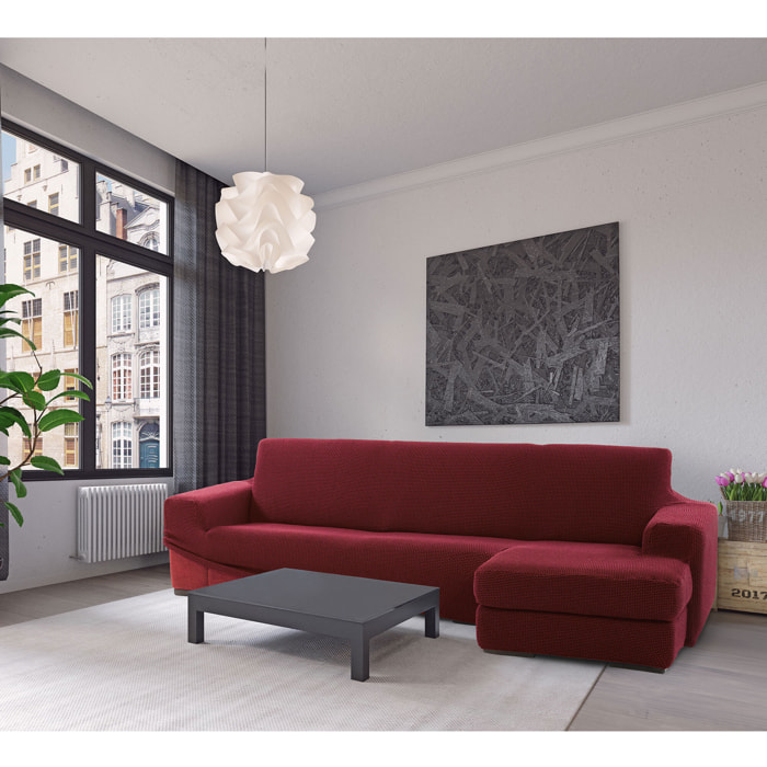 Funda para Chaise Longue derecho (visto de frente) brazo largo SÚPER ELÁSTICA modelo HELENA