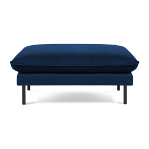 Pouf "Vienna" en velours bleu roi