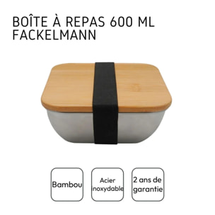 Boîte à repas isotherme en inox qui passe au microonde 600 ml Fackelmann Move