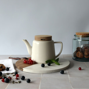 Théière en porcelaine avec couvercle en bois 680ml ENZO