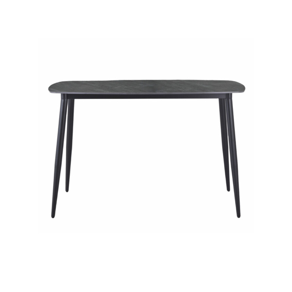 Table haute 140 x 70 cm en céramique gris anthracite marbré - TREIVE