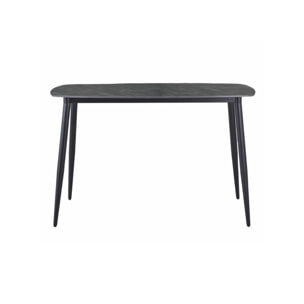 Table haute 140 x 70 cm en céramique gris anthracite marbré - TREIVE