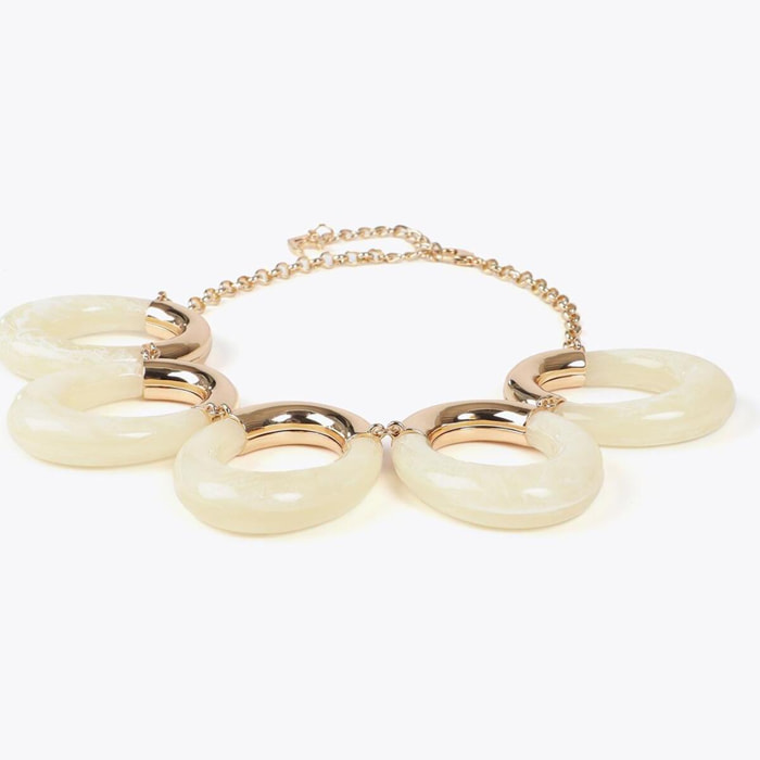 Collana Ovalini Combinati Acrilico e Metallo