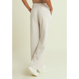 Pantaloni donna wide leg effetto tricot