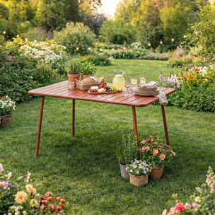 EVORA Table de jardin 4 à 6 places 120cm terracotta