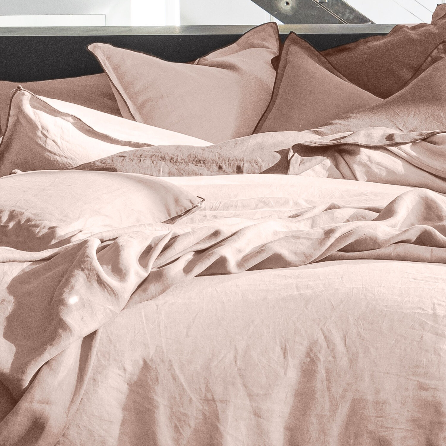 Housse De Couette 100% lin lavé Rose Nude