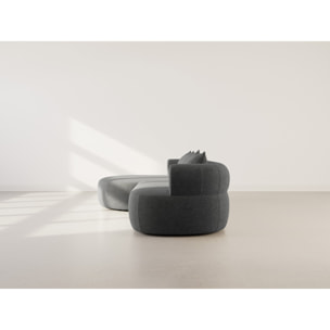 Angela - canapé d'angle gauche 4 places en velours texturé - Noir