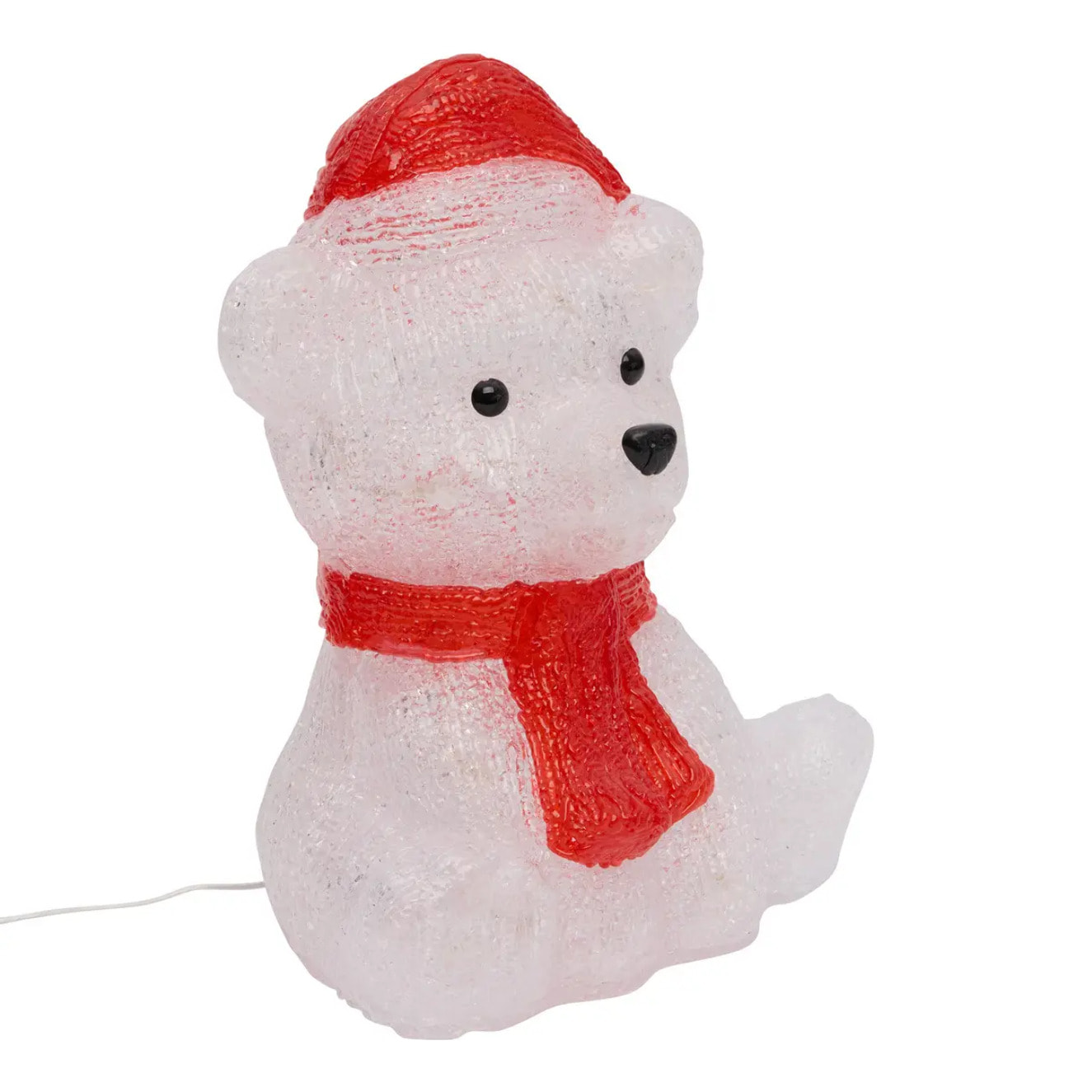 Ourson lumineux d'extérieur clignotant 25 LED H. 27 cm solaire