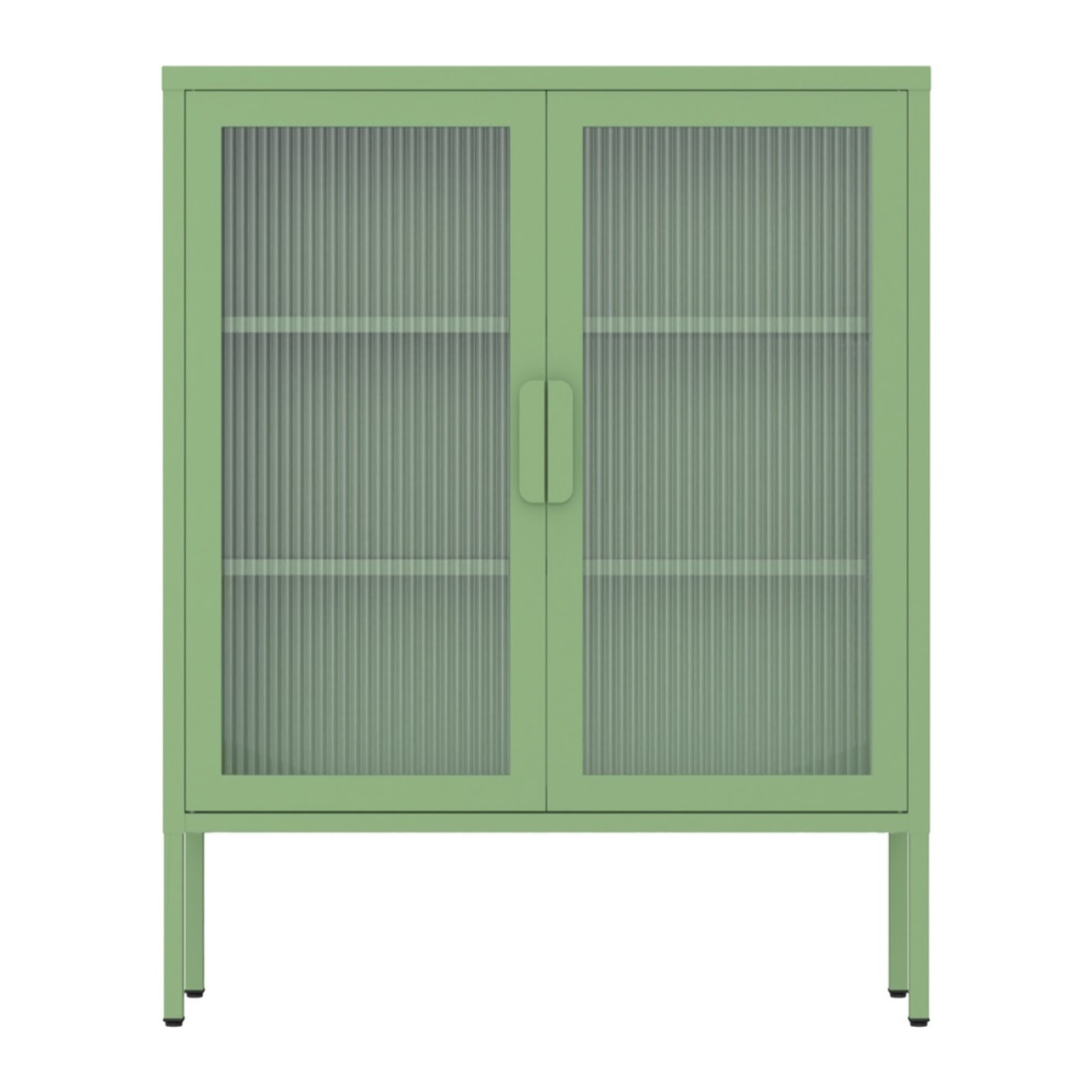 Vetrina in metallo 2 ante con ripiani 80x38x100h cm verde - Pop