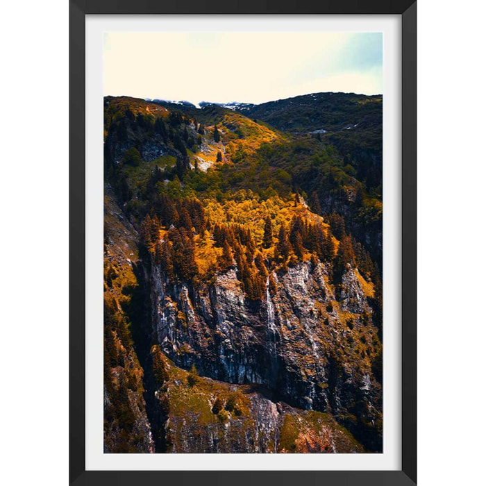 Affiche nature failles et ravins sauvages Affiche + cadre en bois - Noir