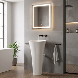 Vasque à poser en îlot SAT Fusion, 95 x 42,5 x 42,5 cm, 37 kg, en céramique blanche brillante (SATFUS9543)