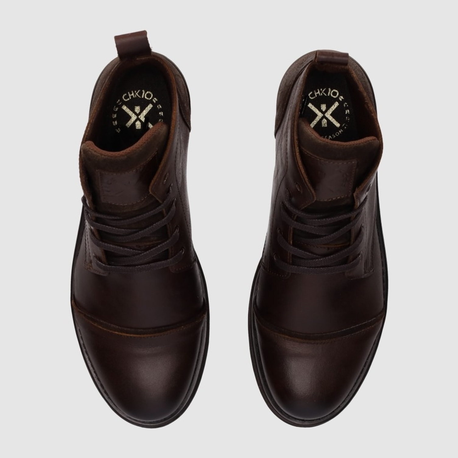 Botines de Serraje - Marron - Tacón: Bajo