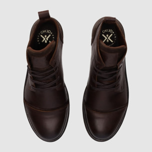 Botines de Serraje - Marron - Tacón: Bajo