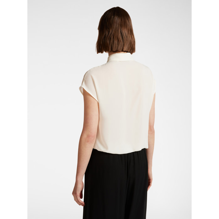 Elena Mirò - Blusa con cuello - Blanco