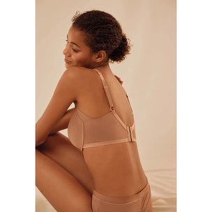 Reggiseno imbottito con ferretto marrone, coppe C, D ed E