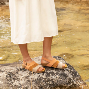 Sandalias N5798 MULTI LEATHER MULTI PEACH/ BALANCE color Multi peach