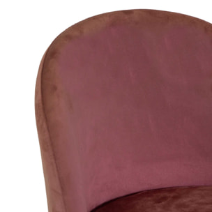Sgabello Sammi Vacchetti in velluto rosa antico con struttura oro cm44x48h91