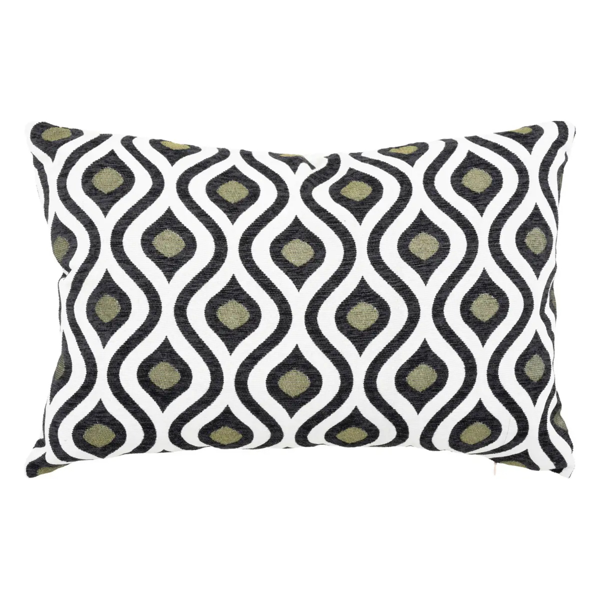 Coussin "Twisted lime" jacquard noir & blanc 58x38cm