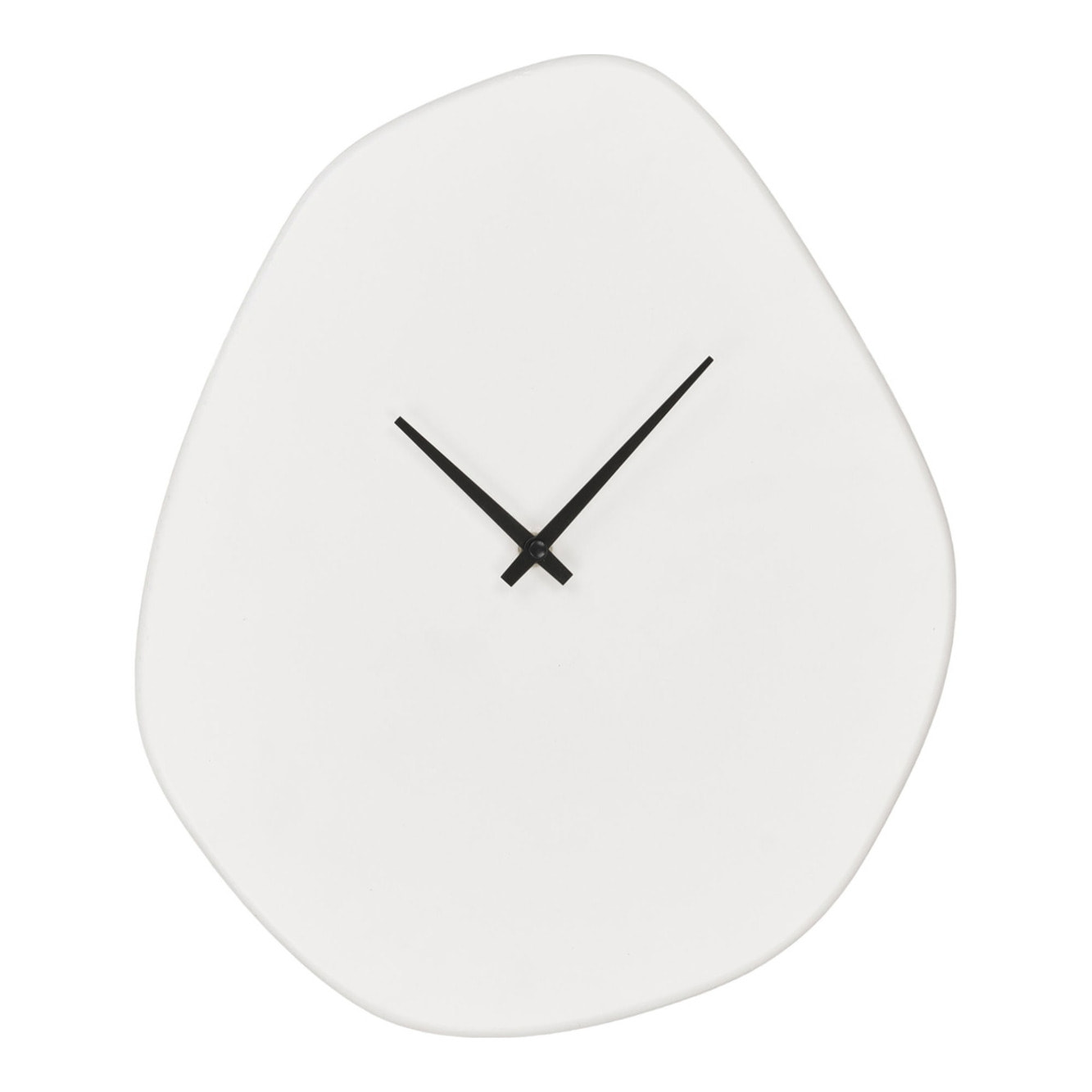 Orologio da parete Vienna in cemento bianco avorio forma organica 28×33 cm