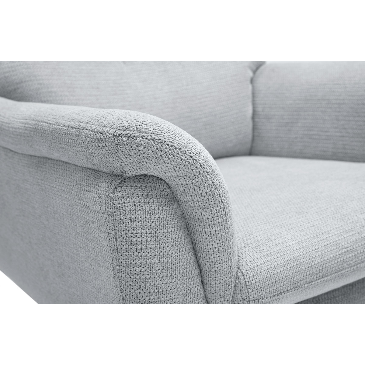 Fauteuil pivotant en tissu chenille gris et métal noir JONAH