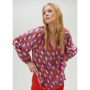 Camicia logo multicolore