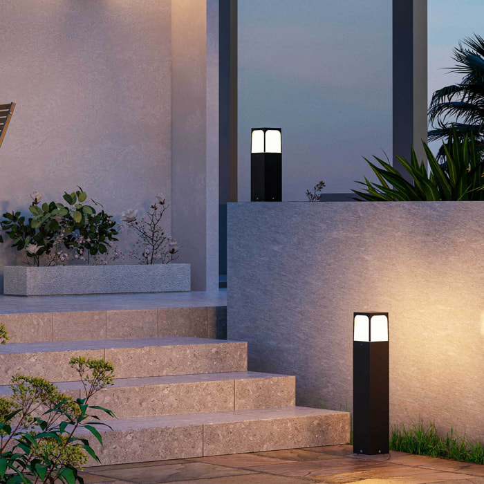 FORLIGHT Veta baliza exterior negra para bombilla E27
