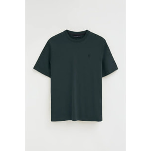 Camiseta azul marino de corte holgado y cuello redondo con logo Rigby Go