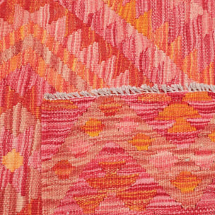 Tapis kilim géométrique, tissé plat en laine, UZIJELE