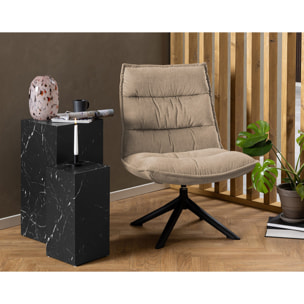 Mellow - fauteuil pivotant - en tissu - pieds en acier - Beige