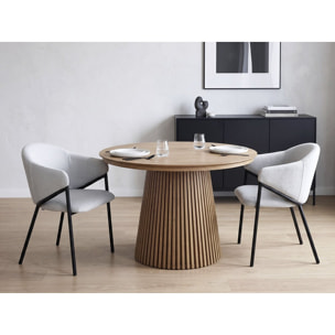 Lot de 2 chaises de salle à manger en tissu et métal "Auralis" - Gris clair