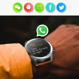 Smartwatch L19 con notifiche app. Monitor della salute con monitor ECG, pressione sanguigna e ossigeno.