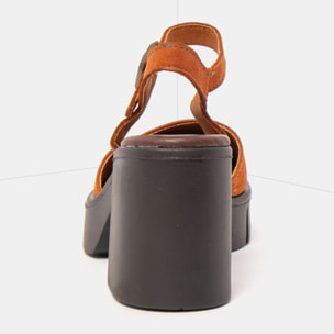 Sandalias con tacón 1991 NOBUCK DARK ORANGE / EIVISSA color Dark orange