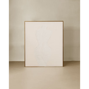 Tableau beige décoratif sur toile de coton avec cadre en bois peint à la main à la peinture à l'huile en différentes tailles