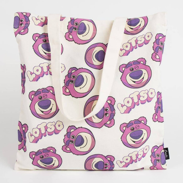 Bolsa shopping de toy story - color fucsia - 36x39x0.4cm - 2 asas - poliéster y algodón